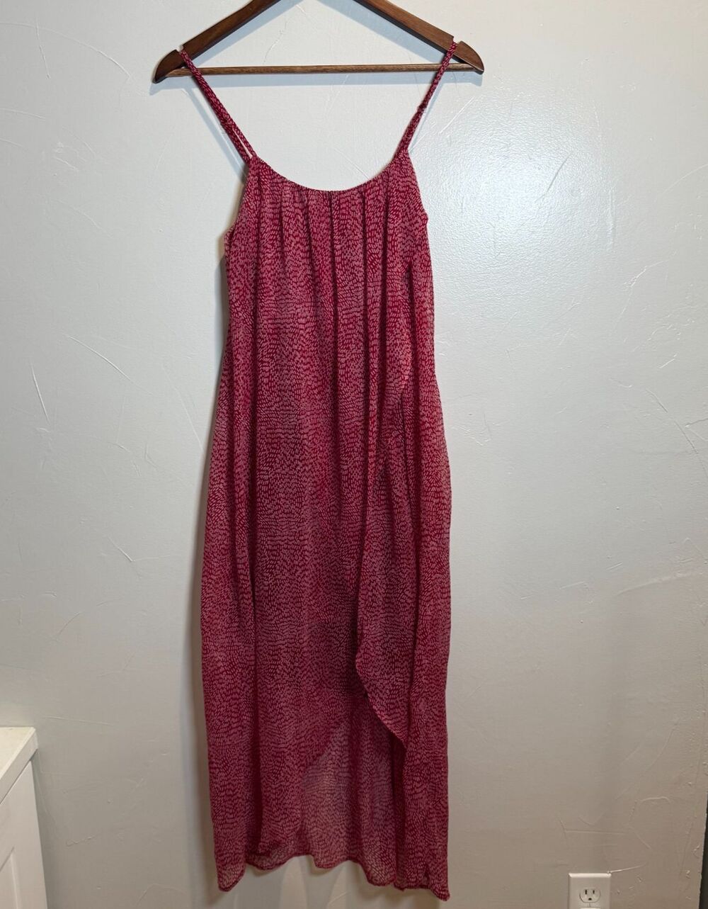 H&M Red Flowy Dress Women's Size 4 Spaghetti Straps Beach Bohemian Party